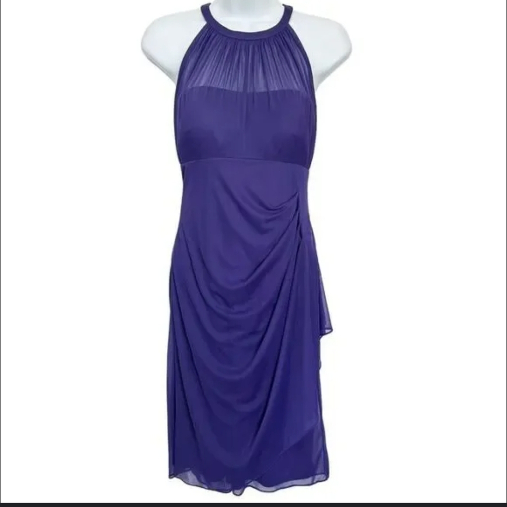 David's Bridal Purple Midi Dress